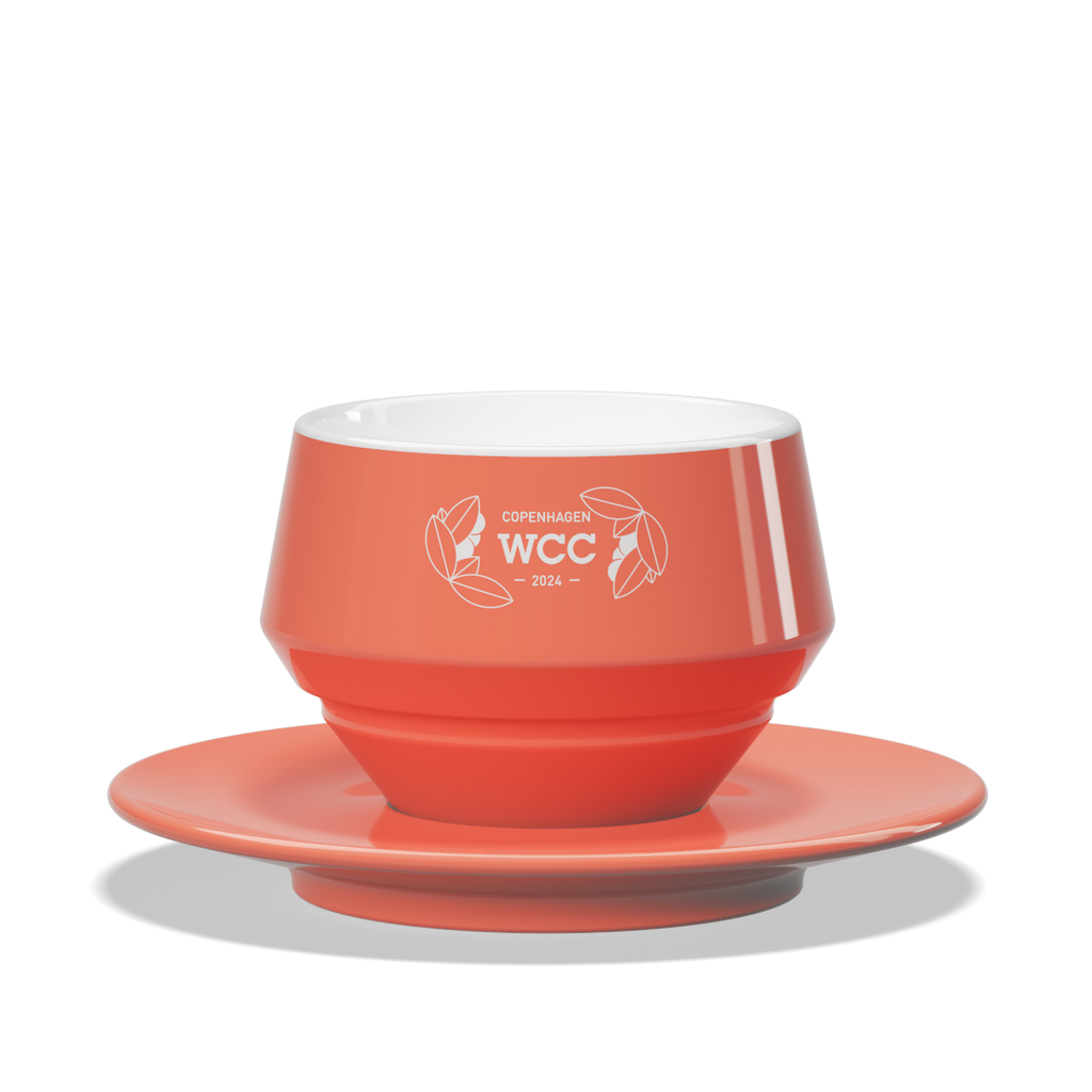 1 x Maniko Milk Cup with Saucer - WLAC Copenhagen 2024 Official Mug