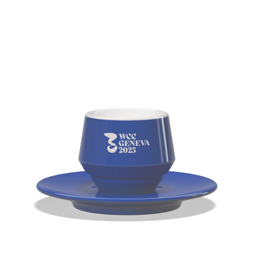 1 x Maniko Double Coffee Cup with Saucer - WLAC Geneve 2025 Official Mug