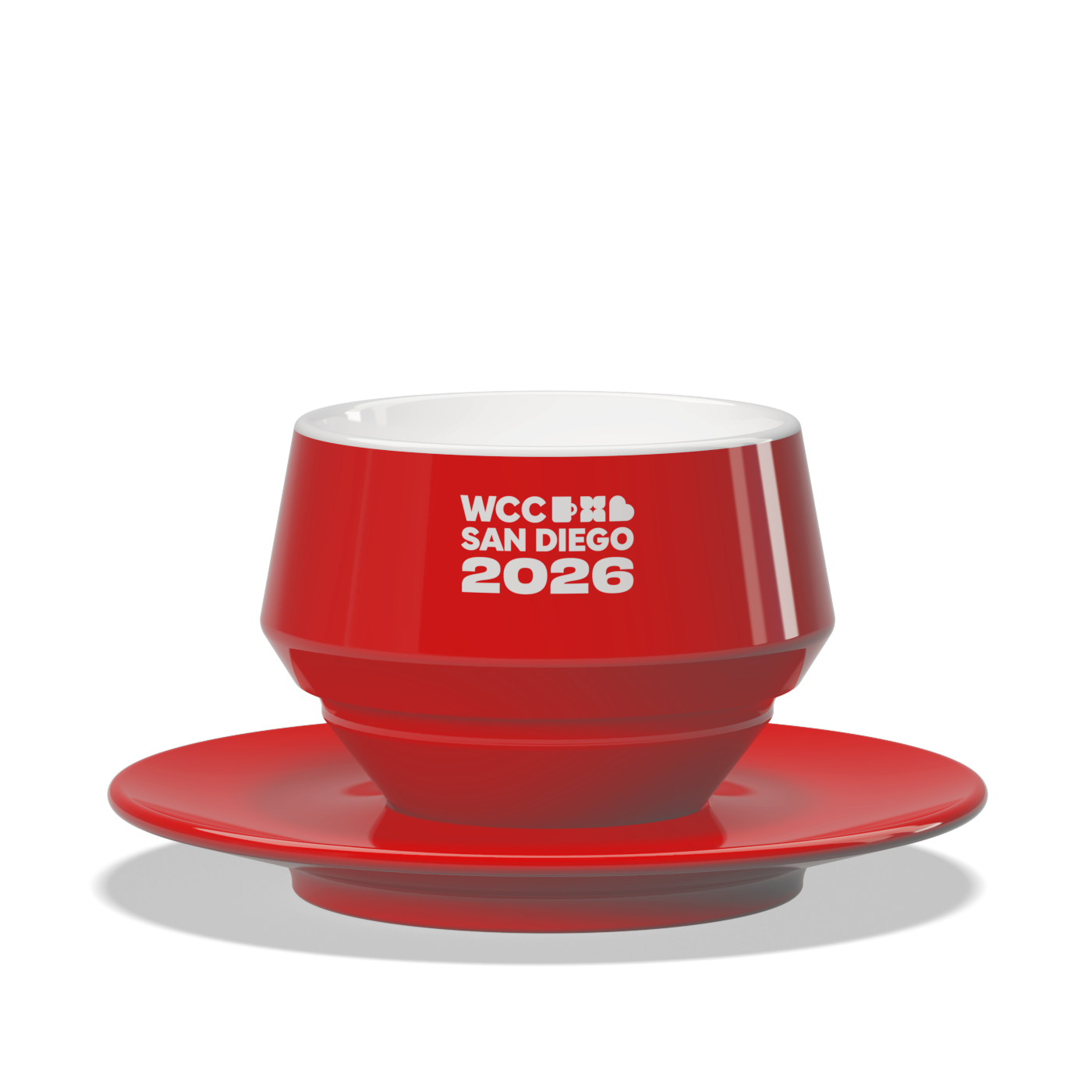 1 x Maniko milk cup with saucer - WLAC San Diego 2026 Official Mug